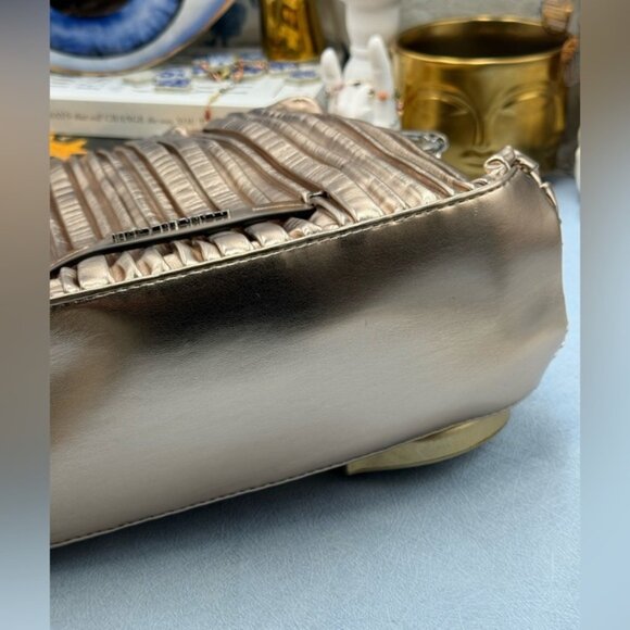 🆕 KARL LAGERFELD PARIS 🧿 NWT K/Kushion Folded Tote, Champagne Muted Metallic - Picture 15 of 16